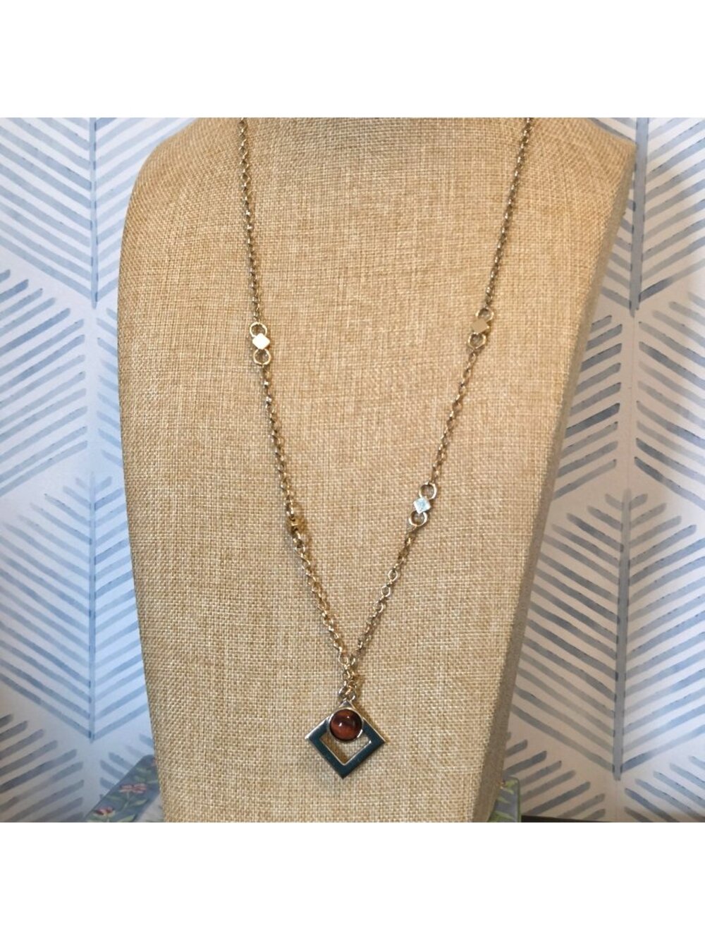 White House Black Market Gold Tone 30" Pendant Necklace